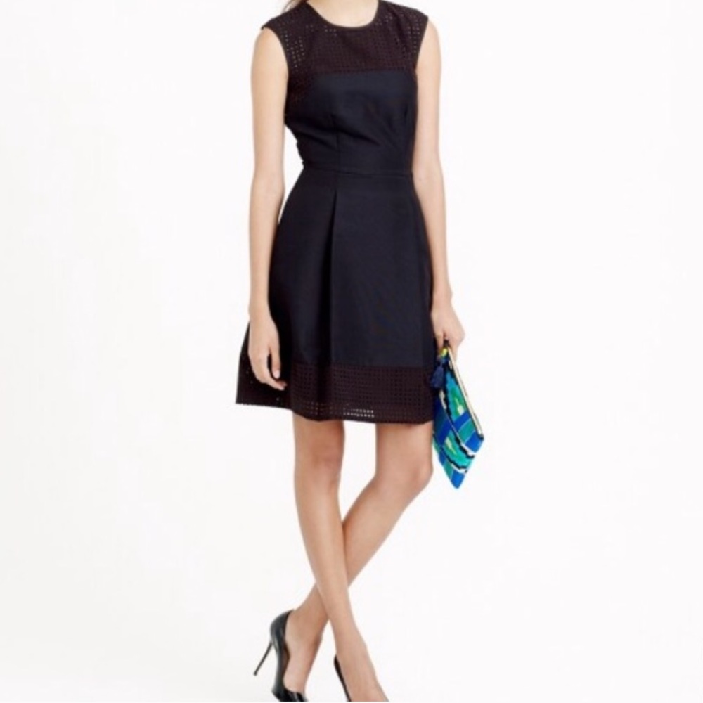 J. Crew Women’s Perforated A-Line Laser-Cut Dress silk lbd little black dress